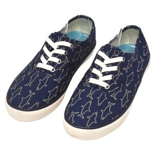 SeaVees Big Kids Legend‎ Shark Print Sneaker Poplin Twill Size 3